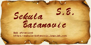 Sekula Batanović vizit kartica